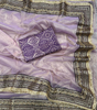 Handmade Designer Banarasi Saree with Zari Border – Elegant Purple & Gold Silk Saree for Wedding & Party Wear | Indian Ethnic Wear (BLACKLUXE CRAFTS)
