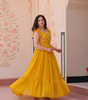 Handmade Mustard Yellow Maxi Dress – Ethnic Indian Embroidered Butterfly Gown | Boho Party Wear Long Dress for Women (BLACKLUXE CRAFTS) - BLACKLUXECRAFTS
