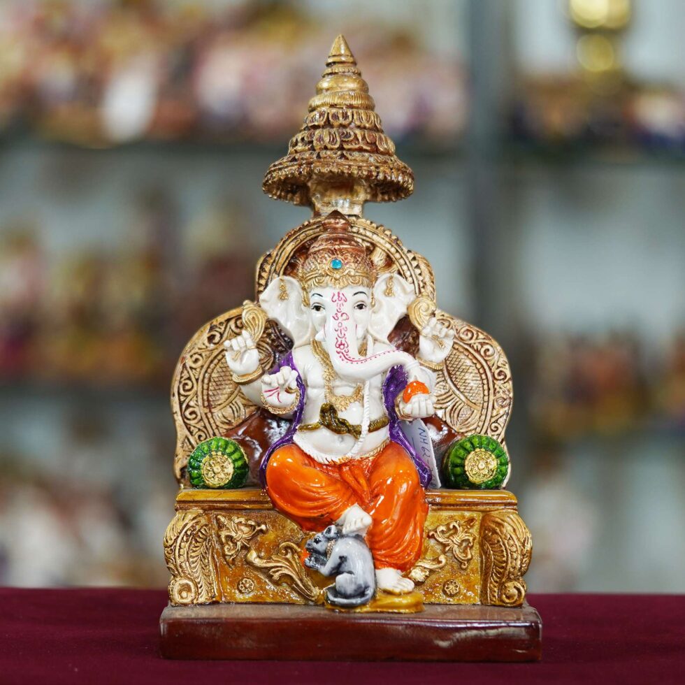 Lord Ganesha Idol – Decorative Ganesh Statue for Home Temple, Office & Gifting (BLACKLUXE CRAFTS) - BLACKLUXECRAFTS