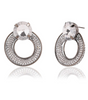 Silver Crystal Hoop Earrings Round Statement Stud Earrings for Women (BLACKLUXE CRAFTS) - BLACKLUXECRAFTS