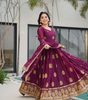 Handmade Purple Anarkali Gown with Dupatta | Indian Embroidered Ethnic Dress | Wedding & Party Wear Outfit for Women (BLACKLUXE CRAFTS)
