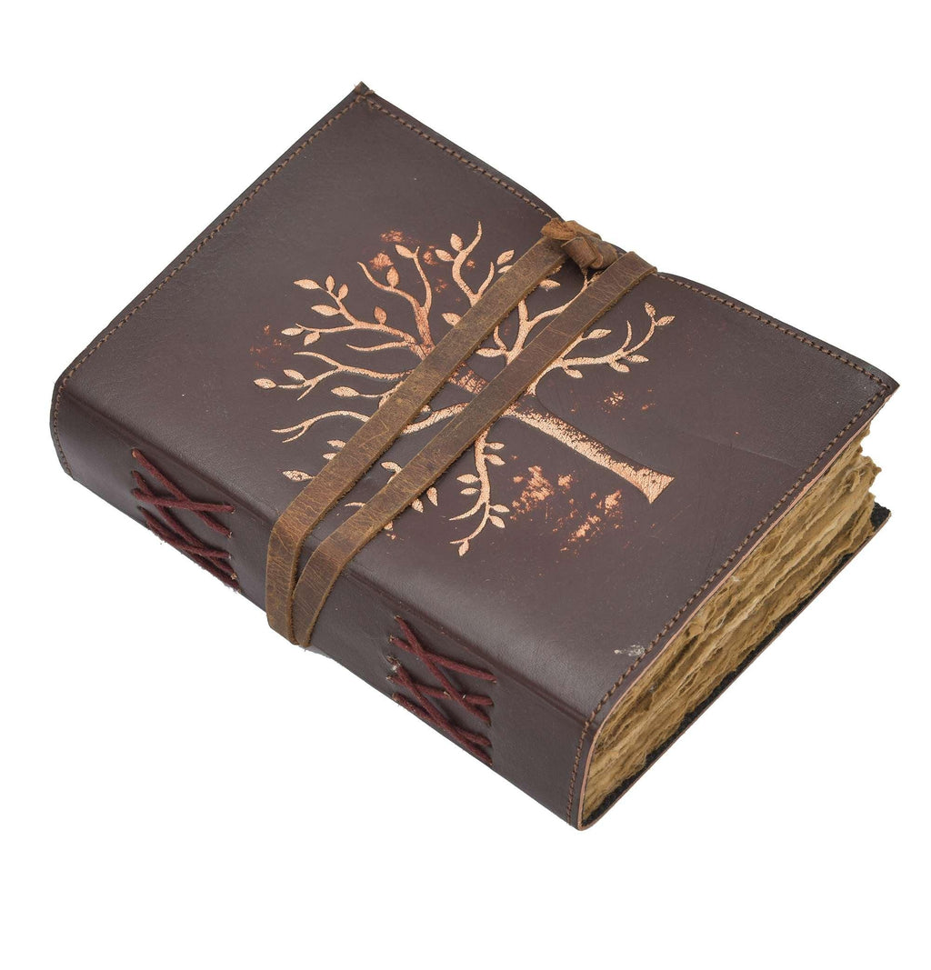 Handmade Leather Journal with Tree of Life | Vintage Writing Notebook, Travel Diary & Gift (BLACKLUXE CRAFTS) - BLACKLUXECRAFTS