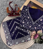 Handmade Indian Navy Blue Embroidered Salwar Sarees | Traditional Ethnic Anarkali Dress with Dupatta – Wedding & Party Wear (BLACKLUXE CRAFTS)
