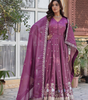 Handmade Designer Purple Anarkali Gown with Embroidered Dupatta | Indian Ethnic Wedding & Party Wear Dress for Women (BLACKLUXE CRAFTS)