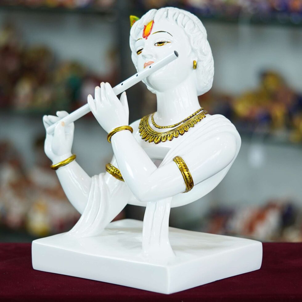 Elegant White Krishna Idol with Flute – Marble Finish Lord Krishna Statue for Home Temple & Gifting
(BLACKLUXE CRAFTS) - BLACKLUXECRAFTS