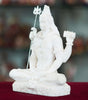 Lord Shiva Idol in White Marble Finish – Meditating Mahadev Statue for Home Temple & Spiritual Decor (BLACKLUXE CRAFTS) - BLACKLUXECRAFTS