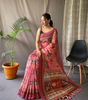 Handmade Pink Saree with Traditional Indian Block Print – Pure Cotton Ethnic Sari for Women | Festival, Wedding & Party Wear (BLACKLUXE CRAFTS)