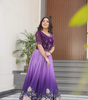 Handmade Purple Floral Maxi Dress for Women – Elegant Indian Ethnic Gown | Boho Party Wear Evening Outfit (BLACKLUXE CRAFTS)