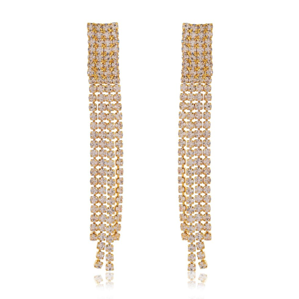 Rose Gold Oval Crystal Drop Earrings Sparkling Rhinestone Dangle Jewelry for Women (BLACKLUXE CRAFTS) - BLACKLUXECRAFTS