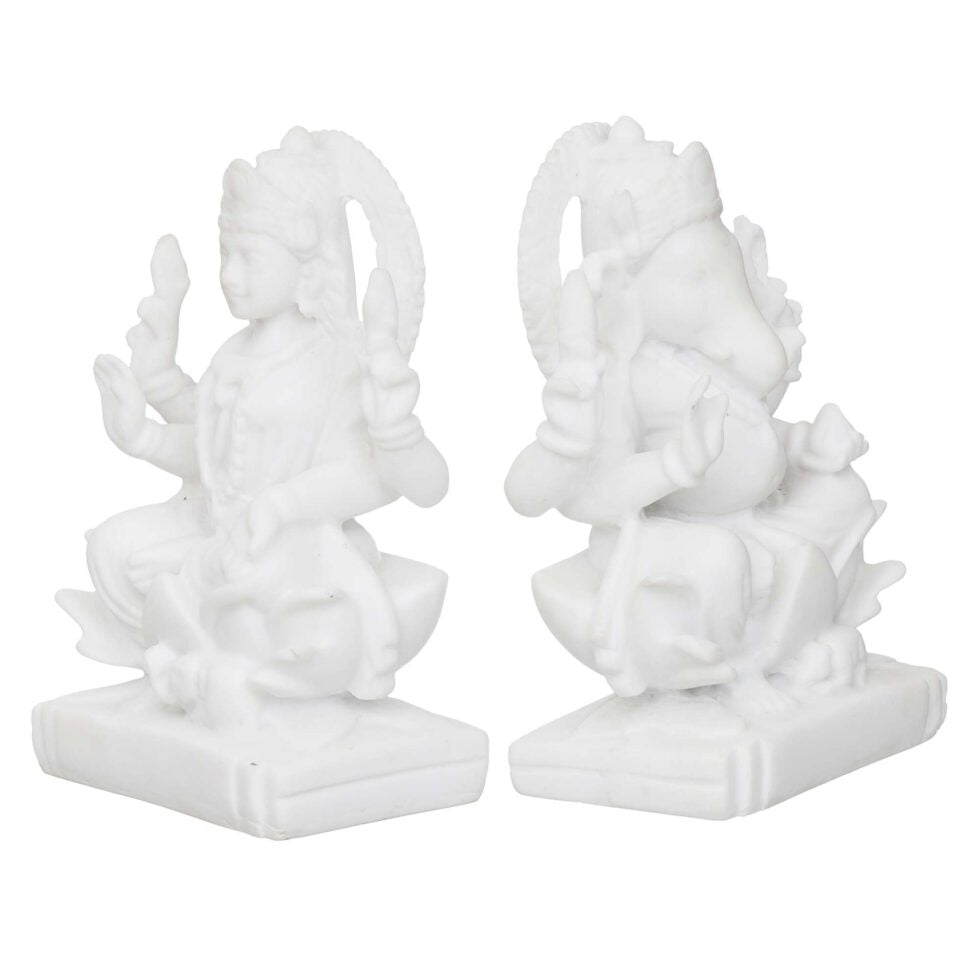 White Marble Finish Lord Ganesha & Goddess Lakshmi Idol Set | Hindu God Statues for Home Décor & Puja
(BLACKLUXE CRAFTS) - BLACKLUXECRAFTS
