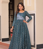 Handmade Indian Anarkali Gown – Maroon Long Maxi Dress with Gold Print | Ethnic Party Wear | Traditional Women’s Outfit from India (BLACKLUXE CRAFTS)
