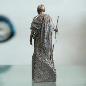 Handmade Mahatma Gandhi Statue | Indian Brass Finish Figurine | Freedom Leader Idol for Home Office Decor & Inspirational Gift (BLACKLUXE CRAFTS) - BLACKLUXECRAFTS