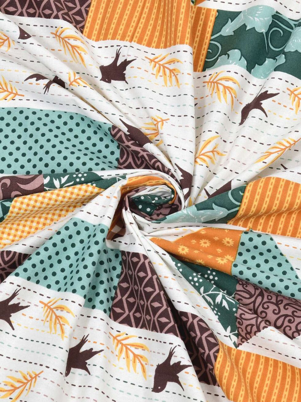 Handmade Cotton Patchwork Bedsheet with Pillow Covers – Traditional Indian Jaipuri Block Print Bedspread – Queen/King Size Bedding Set (BLACKLUXE CRAFTS) - BLACKLUXECRAFTS