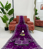 Handmade Purple Embroidered Saree with Silver Thread Work | Traditional Indian Designer Saree for Wedding & Party Wear | Ethnic Handmade Fashion from India (BLACKLUXE CRAFTS)