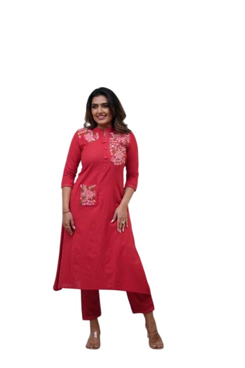 Embroidered Kurta for Women | Elegant Festive & Office Wear Ethnic Outfit (BLACKLUXE CRAFTS) - BLACKLUXECRAFTS
