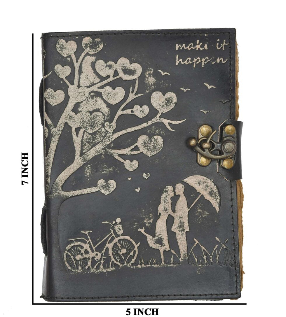Romantic Vintage Leather Notebook with Lock | Couple Love Journal Diary with Heart Tree Design – Gift for Writers & Couples
(BLACKLUXE CRAFTS) - BLACKLUXECRAFTS