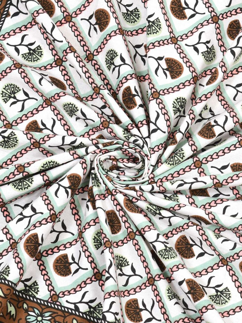 Handmade Cotton Bedsheet with Pillow Covers – Traditional Indian Block Print, Queen Size Bedspread, Soft & Breathable, Made in India (BLACKLUXE CRAFTS) - BLACKLUXECRAFTS