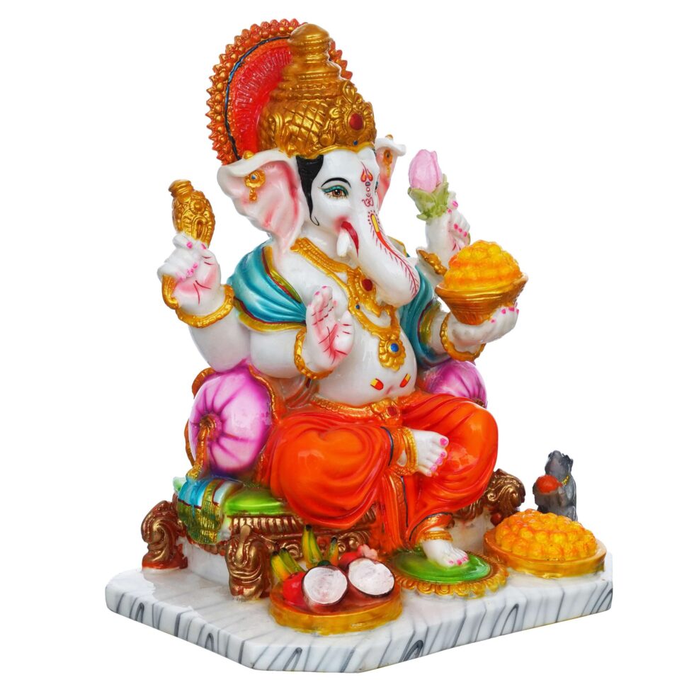 Luxury Lord Ganesha Idol for Home Decor & Puja | Hindu Elephant God Statue | Spiritual Gift (BLACKLUXE CRAFTS) - BLACKLUXECRAFTS