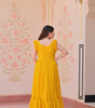 Handmade Mustard Yellow Maxi Dress – Ethnic Indian Embroidered Butterfly Gown | Boho Party Wear Long Dress for Women (BLACKLUXE CRAFTS) - BLACKLUXECRAFTS