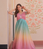 Handmade Ombre Anarkali Dress – Indian Ethnic Party Wear Long Gown | Women’s Traditional Festive Outfit (BLACKLUXE CRAFTS) - BLACKLUXECRAFTS