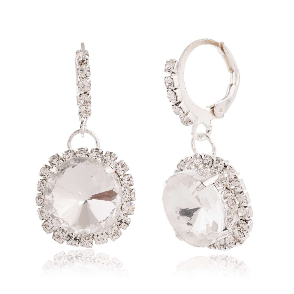 Crystal Rhinestone Drop Earrings Elegant Round Dangle Earrings for Women, Bridal & Party Jewelry (BLACKLUXE CRAFTS) - BLACKLUXECRAFTS