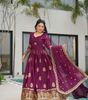 Handmade Purple Anarkali Gown with Dupatta | Indian Embroidered Ethnic Dress | Wedding & Party Wear Outfit for Women (BLACKLUXE CRAFTS)