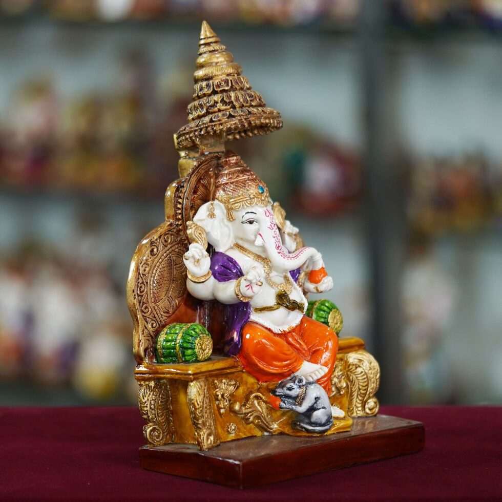 Lord Ganesha Idol – Decorative Ganesh Statue for Home Temple, Office & Gifting (BLACKLUXE CRAFTS) - BLACKLUXECRAFTS