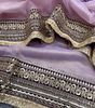 Handmade Designer Banarasi Saree with Zari Border – Elegant Purple & Gold Silk Saree for Wedding & Party Wear | Indian Ethnic Wear (BLACKLUXE CRAFTS)