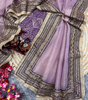 Handmade Designer Banarasi Saree with Zari Border – Elegant Purple & Gold Silk Saree for Wedding & Party Wear | Indian Ethnic Wear (BLACKLUXE CRAFTS)