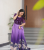 Handmade Purple Floral Maxi Dress for Women – Elegant Indian Ethnic Gown | Boho Party Wear Evening Outfit (BLACKLUXE CRAFTS)