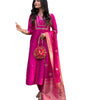 Luxury Fuchsia Pink Embroidered Silk Kurta Set with Dupatta – Indian Ethnic Party Wear for Women (BLACKLUXE CRAFTS) - BLACKLUXECRAFTS