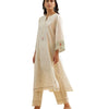 Off-White Embroidered Cotton Kurta Set – Elegant Minimalist Ethnic Wear for Women with Pants (BLACKLUXE CRAFTS) - BLACKLUXECRAFTS