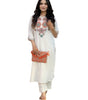 Elegant White Embroidered Kurta Set for Women | Ethnic Cotton Outfit with Pants | Summer Festive & Casual Wear (BLACKLUXE CRAFTS) - BLACKLUXECRAFTS