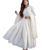 White Embroidered Anarkali Gown with Dupatta | Women’s Indian Wedding & Party Wear Ethnic Dress (BLACKLUXE CRAFTS) - BLACKLUXECRAFTS