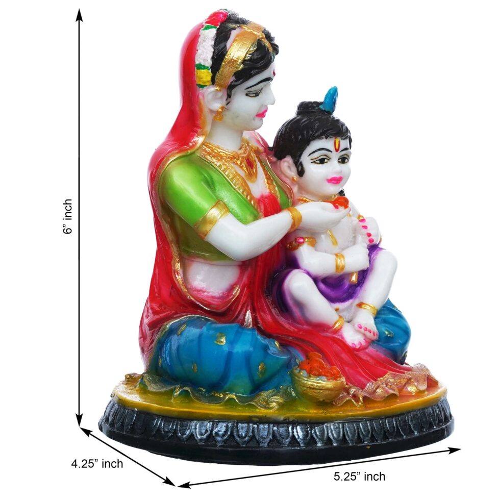 Mother Yashoda with Baby Krishna Idol | Hindu God Figurine | Spiritual Home Décor Gift (BLACKLUXE CRAFTS) - BLACKLUXECRAFTS