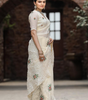 Handmade Ivory Floral Embroidered Saree – Elegant Indian Wedding & Party Wear | Ethnic Designer Sari for Women (BLACKLUXE CRAFTS)