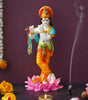 Lord Krishna Playing Flute Idol on Lotus | Hindu God Statue for Home Décor & Puja (BLACKLUXE CRAFTS) - BLACKLUXECRAFTS