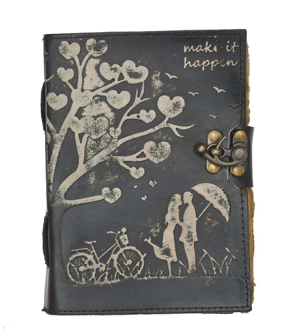 Romantic Vintage Leather Notebook with Lock | Couple Love Journal Diary with Heart Tree Design – Gift for Writers & Couples
(BLACKLUXE CRAFTS) - BLACKLUXECRAFTS