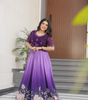 Handmade Purple Floral Maxi Dress for Women – Elegant Indian Ethnic Gown | Boho Party Wear Evening Outfit (BLACKLUXE CRAFTS)