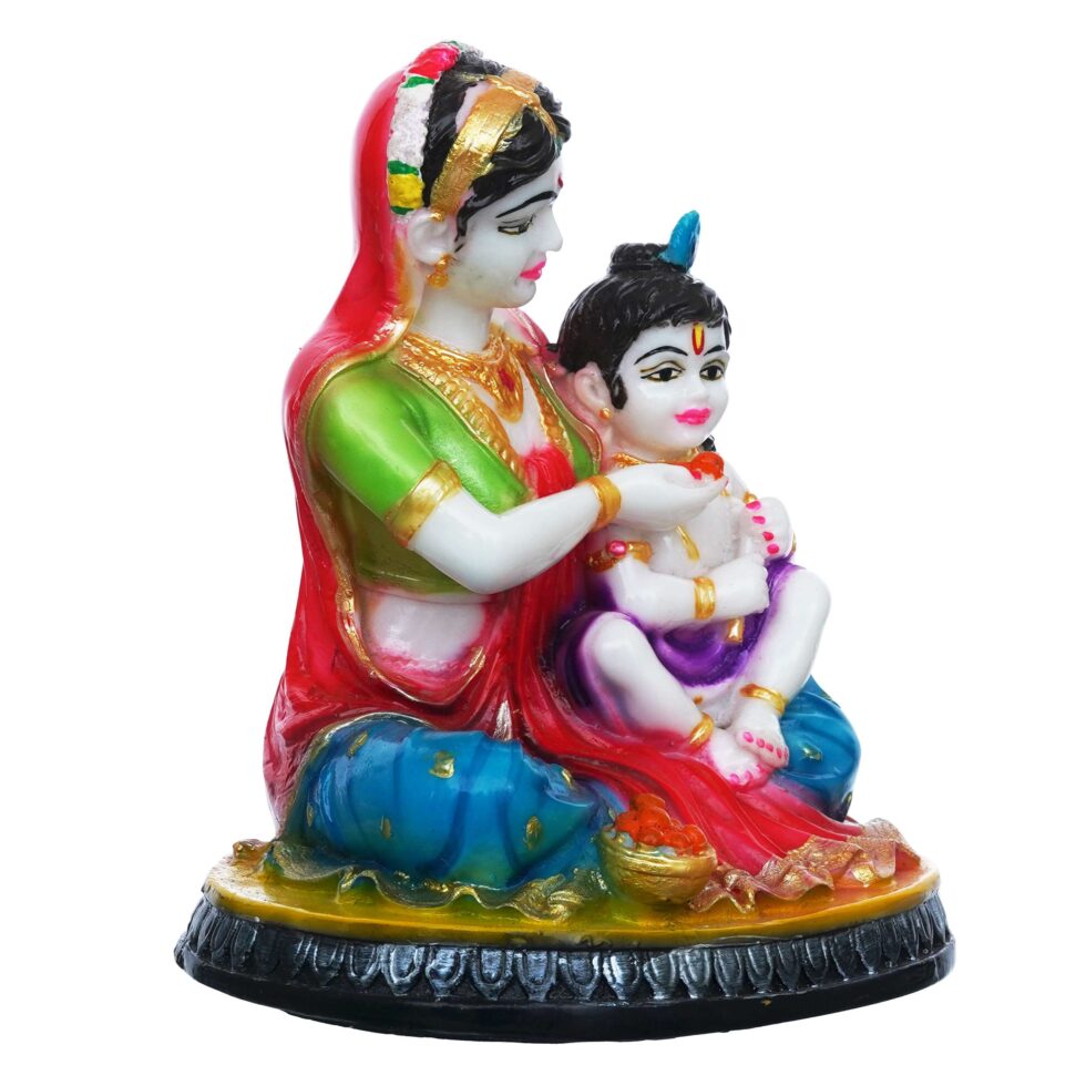 Mother Yashoda with Baby Krishna Idol | Hindu God Figurine | Spiritual Home Décor Gift (BLACKLUXE CRAFTS) - BLACKLUXECRAFTS
