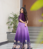 Handmade Purple Floral Maxi Dress for Women – Elegant Indian Ethnic Gown | Boho Party Wear Evening Outfit (BLACKLUXE CRAFTS)