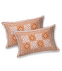 Handmade Cotton Block Print Bed Sheet with Pillow Covers – Rust & White Geometric Jaipuri King Size Bedsheet – Ethnic Indian Bedding Set (BLACKLUXE CRAFTS) - BLACKLUXECRAFTS