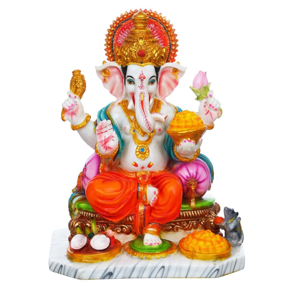 Luxury Lord Ganesha Idol for Home Decor & Puja | Hindu Elephant God Statue | Spiritual Gift (BLACKLUXE CRAFTS) - BLACKLUXECRAFTS