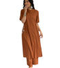 Rust Brown Cotton Co-Ord Set for Women | Casual Kurta with Pants | Comfortable Daily Wear Outfit (BLACKLUXE CRAFTS) - BLACKLUXECRAFTS