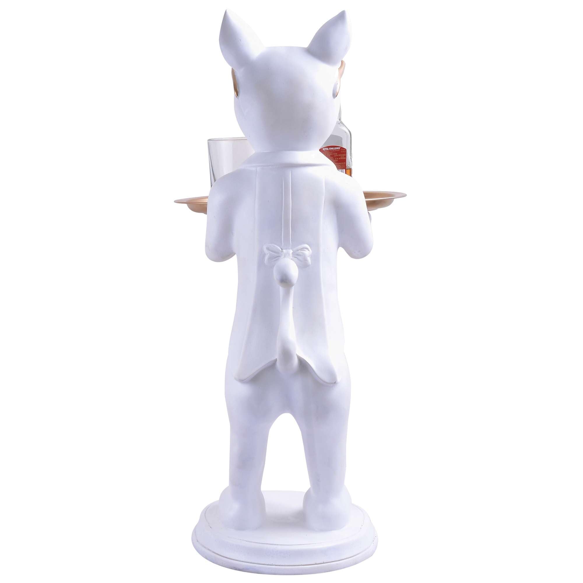 Luxury Rabbit Butler Statue with Tray – White Resin Animal Figurine for Home, Bar & Restaurant Décor (BLACKLUXE CRAFTS) - BLACKLUXECRAFTS