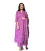 Women's Cotton Embroidered Anarkali Kurti with Pant and Dupatta Set (BLACKLUXE CRAFTS) - BLACKLUXECRAFTS