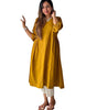 Mustard Yellow Flared Kurta with White Pants – Casual Ethnic Wear for Women
(BLACKLUXE CRAFTS) - BLACKLUXECRAFTS
