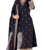 Black Embroidered Straight Salwar Suit with Dupatta | Elegant Indian Ethnic Wear for Parties & Weddings | Women’s Designer Outfit (BLACKLUXE CRAFTS) - BLACKLUXECRAFTS