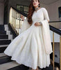 White Embroidered Anarkali Gown with Dupatta | Women’s Indian Wedding & Party Wear Ethnic Dress (BLACKLUXE CRAFTS) - BLACKLUXECRAFTS