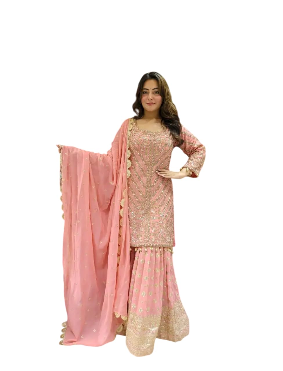 Peach Pink Embroidered Suit with Dupatta – Designer Party Wear Indian Outfit for Women
(BLACKLUXE CRAFTS) - BLACKLUXECRAFTS